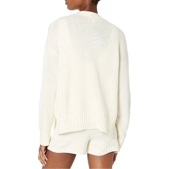 The Drop | Women’s Brigitte Cotton Whisper White Ivory Ribbed Knit Cardigan 2X - Picture 6 of 6